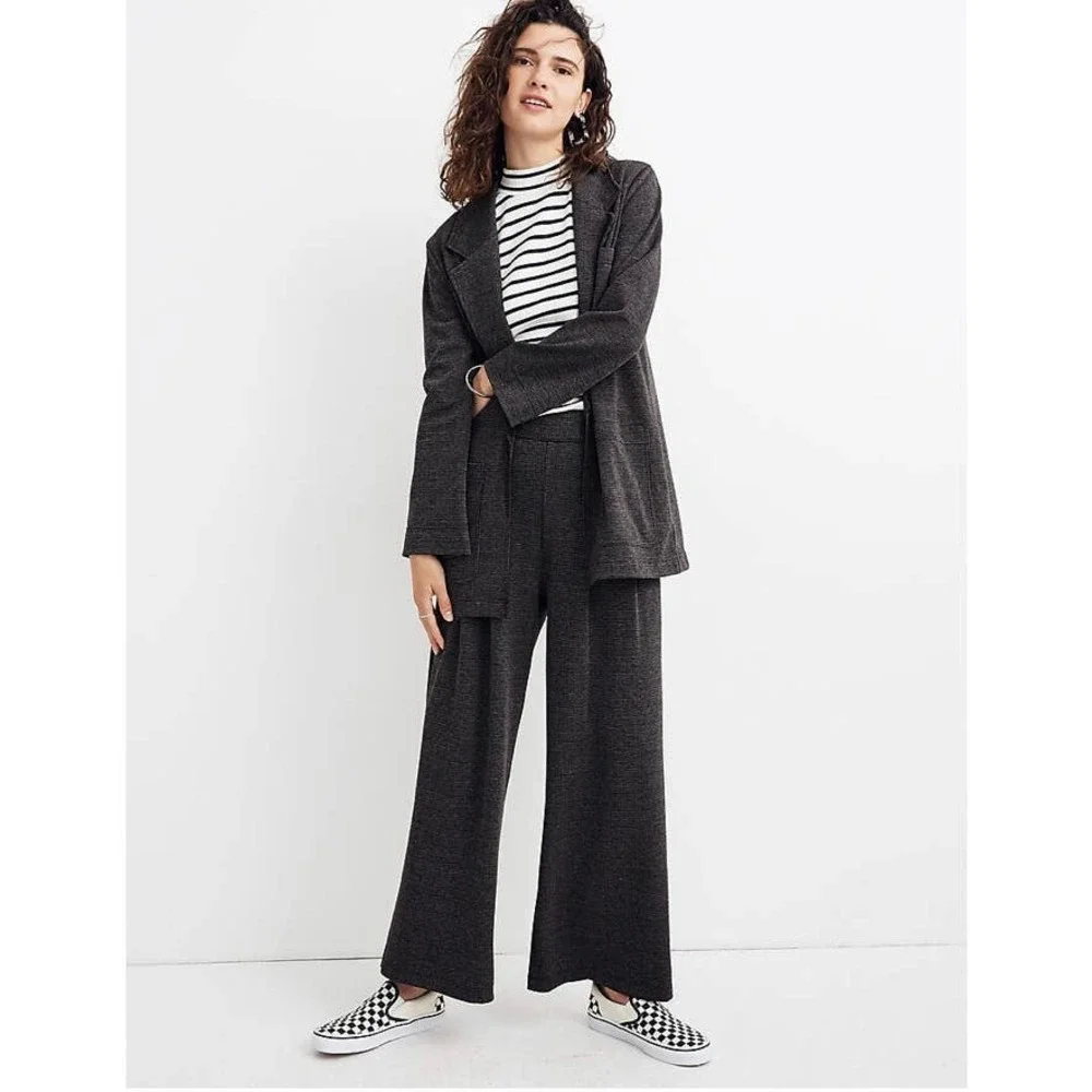 Madewell | Women | Gray Glen Plaid Oversized Open Front Knit Blazer | Size Small - Picture 10 of 11